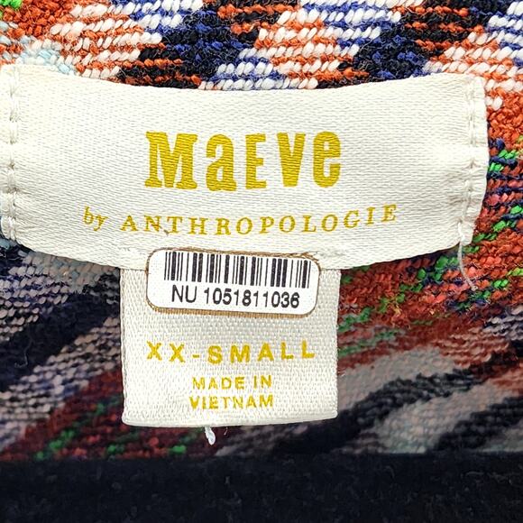 Anthropologie Maeve Retro Plaid Trucker Jacket Faux Fur Collar Size XXS - Picture 2 of 6